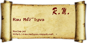 Rau Mályva névjegykártya